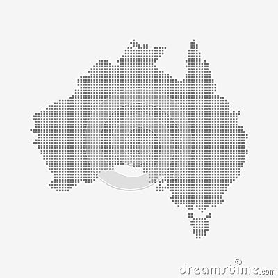 Australia map made from dot pattern, halftone Australia map Vector Illustration