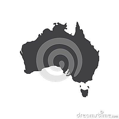 Australia map silhouette illustration Vector Illustration