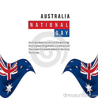 Australia National Day Vector Template Design Illustration Stock Photo