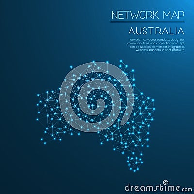 Australia network map. Vector Illustration