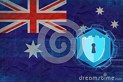 Australia network security. Internet security concept. Stock Photo