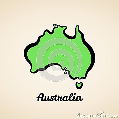 Australia - Outline Map Vector Illustration