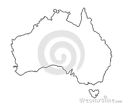 Australia outline map vector illustration Vector Illustration
