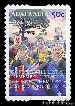 AUSTRALIA - Postage Stamp Editorial Stock Photo