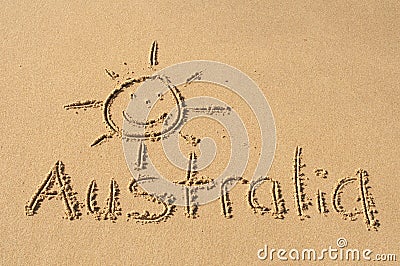 Australia in the Sand Stock Photo