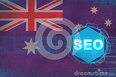 Australia seo search engine optimization. Search engine optimisation concept. Stock Photo