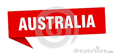 Australia sticker. Australia signpost pointer sign. Vector Illustration