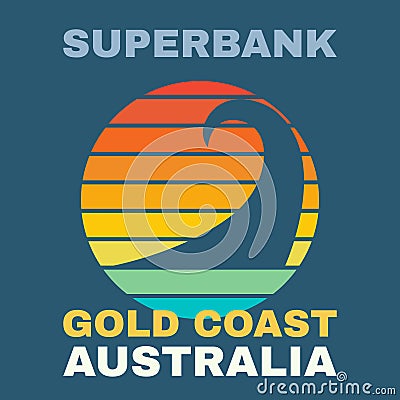 Australia surf illustration, vectors, t-shirt graphics Vector Illustration