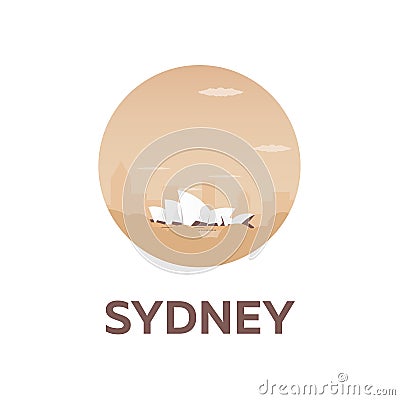 Australia. Tourism. Travelling illustration. Modern flat design. Sydney travel. Cartoon Illustration