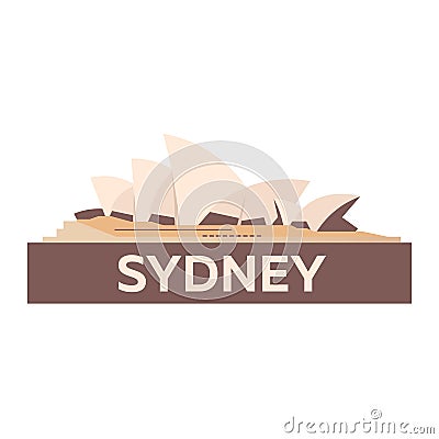 Australia. Tourism. Travelling illustration. Modern flat design. Sydney travel. Cartoon Illustration