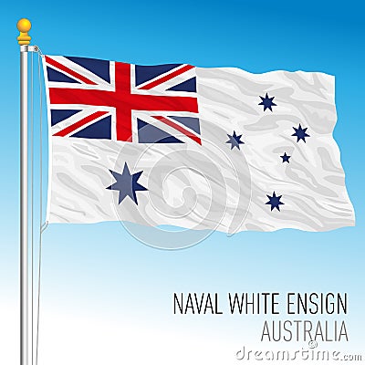 Australia White Ensign flag, naval banner, Australia, oceanian country Vector Illustration