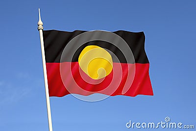 Australian Aboriginal Flag Editorial Stock Photo