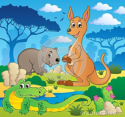 Australian animals theme 1 Vector Illustration