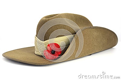 Australian Anzac Day army slouch hat Stock Photo