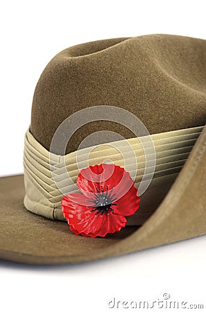 Australian Anzac Day army slouch hat Stock Photo