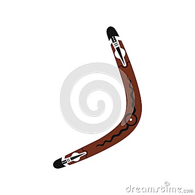Australian boomerang icon, flat style Vector Illustration