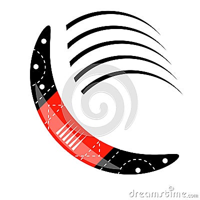 Australian Boomerang Icon Vector Illustration