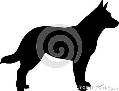 Australian Cattle Dog silhouette Vector Illustration