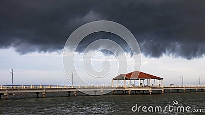 Australian Coastal Scenery - Rainbow at Redcliffe Editorial Stock Photo