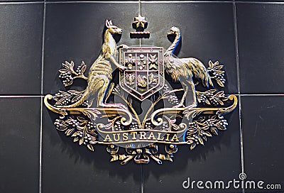 Australian coat of arms Editorial Stock Photo