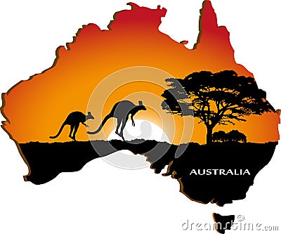 Australian continent Vector Illustration