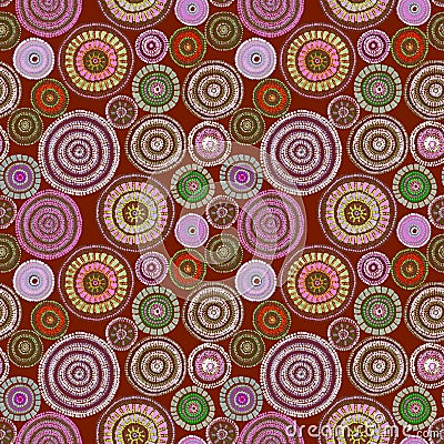 Australian design with dots - circles, waves. Seamless pattern Stock Photo