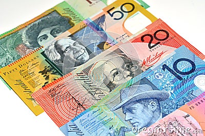 Australian Dollar bank notes Stock Photo