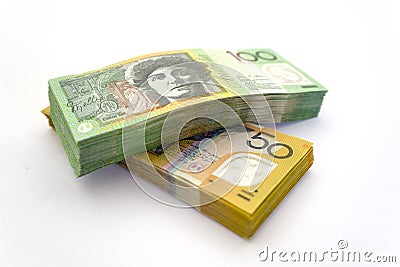 Australian dollar bills Stock Photo