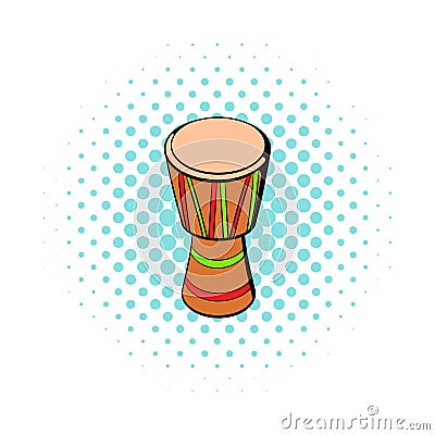 Australian ethnic drum icon, comics style Vector Illustration