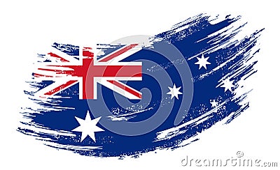 Australian flag grunge brush background. Vector illustration. Vector Illustration