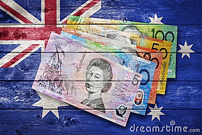 Australian Flag Money Stock Photo