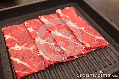 Australian meat on the tray for food background. Stock Photo