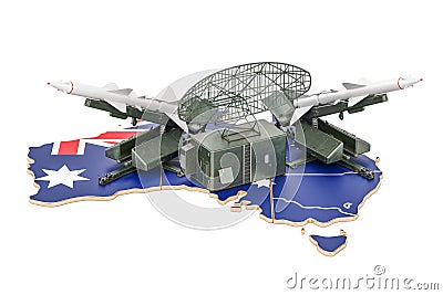 Australian missile defence system concept, 3D rendering Stock Photo