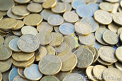 Australian One And Two Dollar Coins Stock Photo