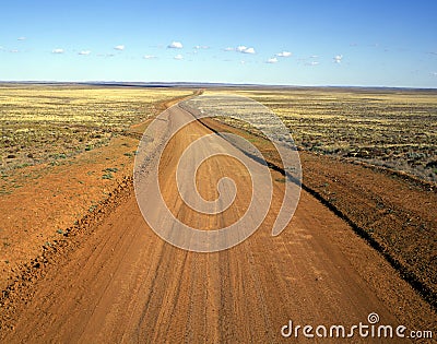 Australian outback dirt road. Stock Photo
