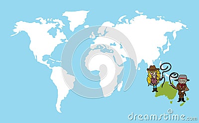 Australian people diversity concept world map Vector Illustration