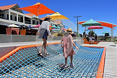 Australian people having fun in Rockingham esplanade Western Australia Editorial Stock Photo