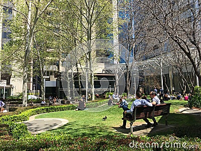 Australian people relaxing in central park in Perth Western Australia Editorial Stock Photo
