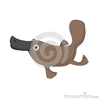 Australian platypus icon, cartoon style Vector Illustration