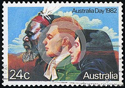 Australian Postage stamp Editorial Stock Photo