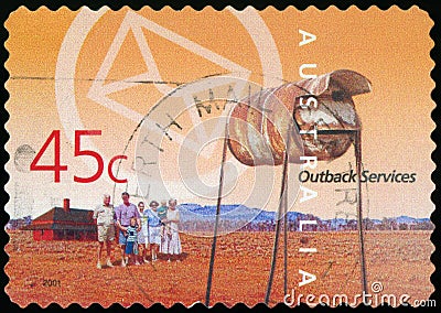 Australian Postage stamp - Outback Editorial Stock Photo