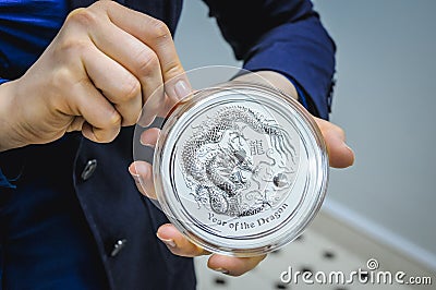 Australian silver rare coin Editorial Stock Photo