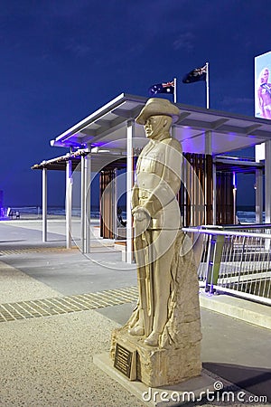 Australian soldier sculpture from WW2 Editorial Stock Photo