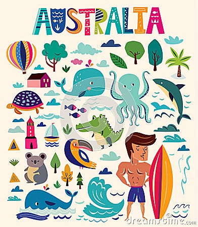 Australian symbols Vector Illustration