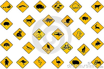 Australian warning signs Stock Photo