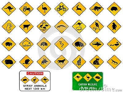 Australian warning signs Stock Photo