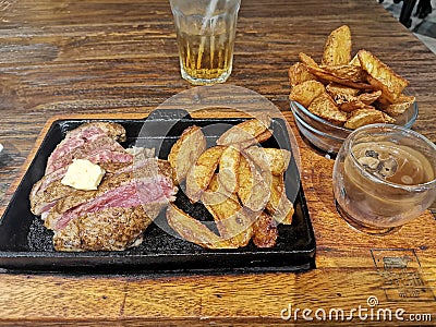 Australlian Beef Steak Carnivor big meal for protein Stock Photo
