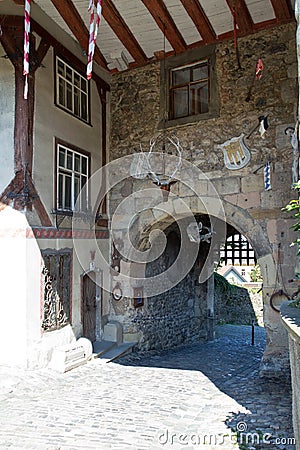 Austria, Bregenz, archway in the upper town Editorial Stock Photo