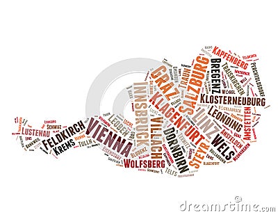 Austria cities word cloud concept Stock Photo