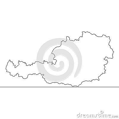 Austria country map border Cartoon Illustration